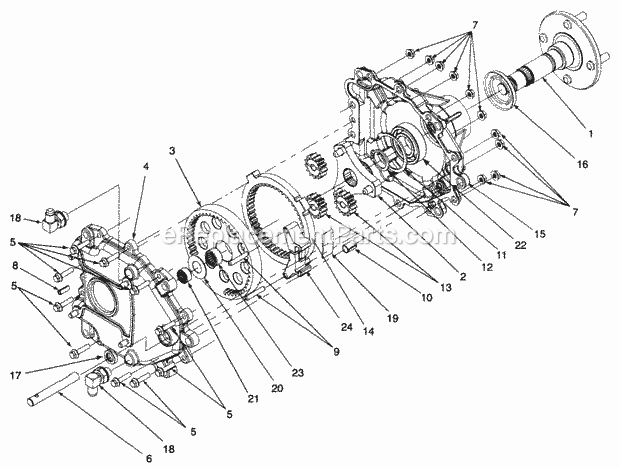 Final Drive Assembly Diagram and Parts List for Z48L 53AC365M100, 53BA1D5M100 Cub Cadet Lawn Mower